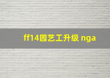 ff14园艺工升级 nga